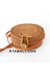 Ata mini round bag plain pattern with ribbon clip